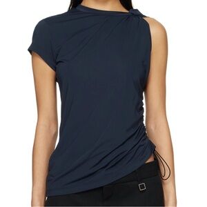 Wooyoungmi Navy Knotted T-Shirt